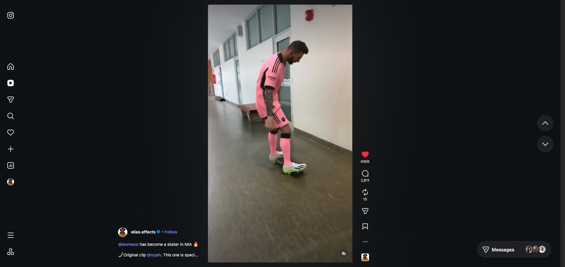Messi becomes a skater in MIA